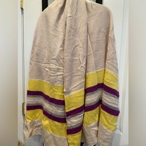 NWOT- White + Warren Cashmere Striped Travel Wrap